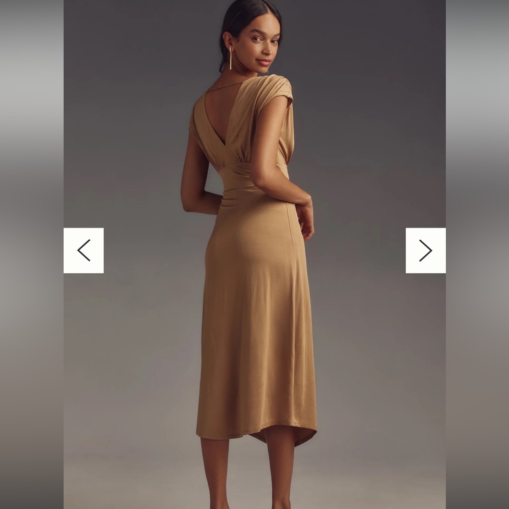By Anthropologie V-Neck Ring Midi Dress